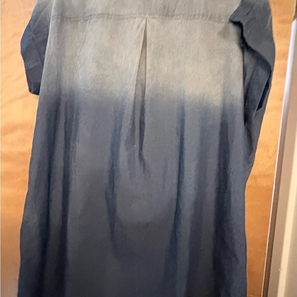 NEW Ladies Big Sky Bloom Boutique Ombre Button-Down Shirt Dress - Picture 2 of 9
